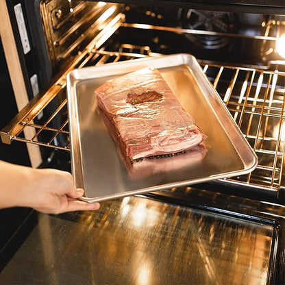 KITCHENATICS Aluminum Half Sheet Size Baking Pans, Nonstick Cookie Sheets - Image 8