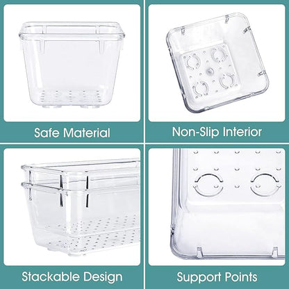 WOWBOX 25 PCS Clear Plastic Drawer Organizer Set, 4 Sizes Desk Drawer Divider - Image 3