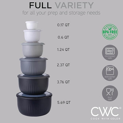COOK WITH COLOR Prep Bowls with Lids- Wide and Deep Nesting Plastic Small - Image 3
