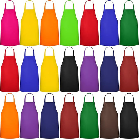 Foaincore Bib Aprons, Unisex Apron No Pocket Bulk Machine Washable Plain Aprons by Foaincore