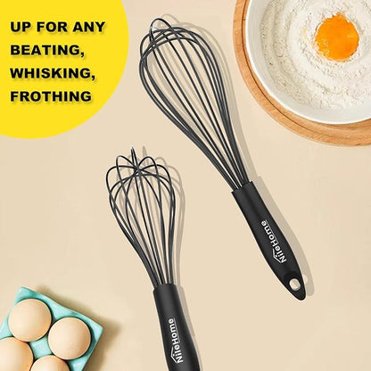 NileHome Silicone Whisk Set 8" 10" Kitchen Whisk Kitchen Wisk Wire Whisks - Image 7