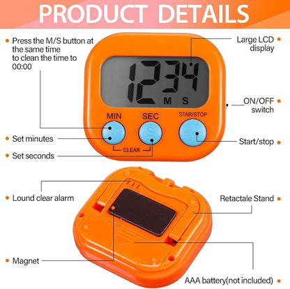 Weewooday 24 Pcs Digital Kitchen Timer Magnetic Timer Bulk On/Off Switch Minute - Image 6
