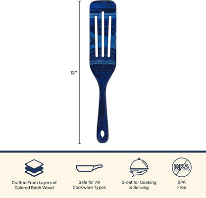 Baltique Malta 13 Inch Wooden Slotted Spurtle Spatula – Colorful Layered Birch - Image 7
