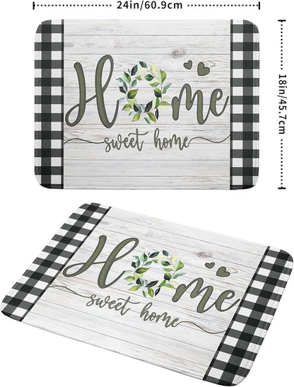 Giwawa Home Sweet Home Dish Drying Mat 18x24 Inch Spring Summer Green Leaf - Image 2