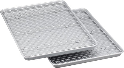 Amazon Basics Ceramic Nonstick Baking Sheets & Cooling Rack Set, Dishwasher Safe by AmazonBasics