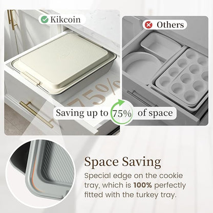 Kikcoin 25 PCS Stackable Baking Pans Set, Non-stick Bakeware Sets - Image 3