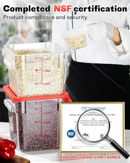 6QT Clear Food Storage Containers: 2 PCS NSF Food Storage Containers - Image 2