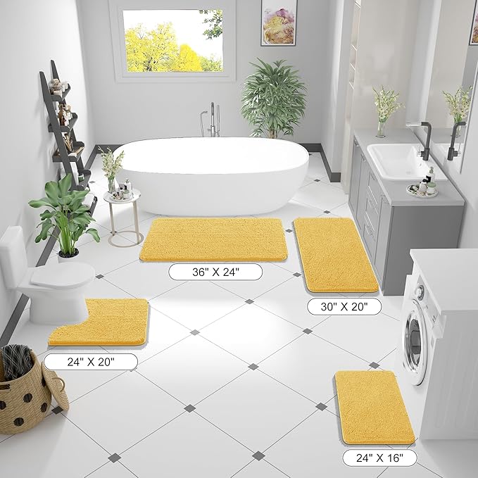 OLANLY Small Bathroom Rugs 24x16, Extra Soft Absorbent Chenille Bath Rugs - Image 8