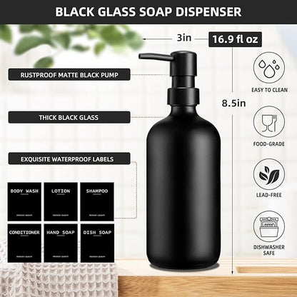Dish Soap Dispenser for Kitchen, 16.9 fl oz Black Hand and Dish Soap Dispenser - Image 3