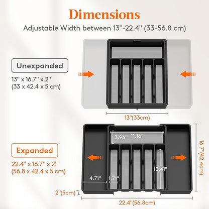 Lifewit Silverware Drawer Organizer, Expandable Utensil Tray - Image 3