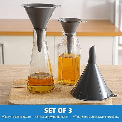 Plastic Kitchen Funnel Set of 3, Round Kitchen Funnels - Image 4