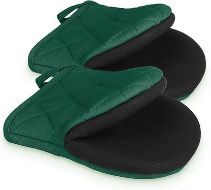 Short Oven Mitts, Heat Resistant 500°F, Silicone Grip Kitchen Gloves, Non-Slip by GOLDMEET