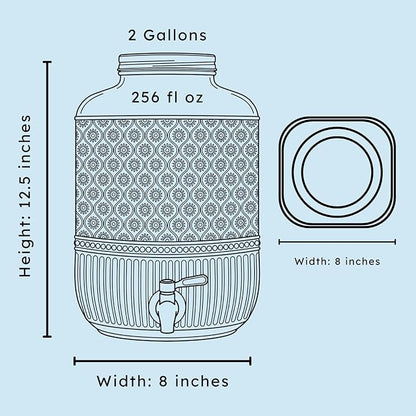 Godinger Drink Dispenser 2 Gallon, Large Glass Water Dispenser - Image 4