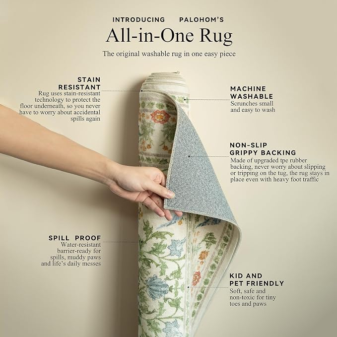 Washable Runner for Hallways Kitchen Rug: 2'6"x8' Runner Rugs Stain Resistant - Image 4