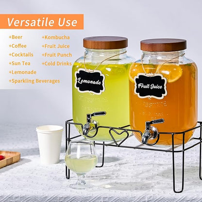 2 Pack1Gallon Glass Drink Dispenser - Image 5