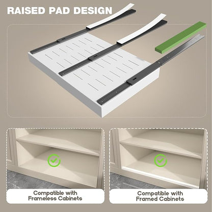 Seinloes 2 Pack Pull Out Cabinet Organizer 18" Deep, Full Extension 3 Slide - Image 2