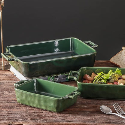 VICRAYS Ceramic Bakeware Set, Porcelain Rectangular Baking Dish, Baking Pan - Image 7