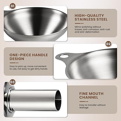 Supercenter Kitchen Funnel, Stainless Steel Mini Funnel, - Image 3