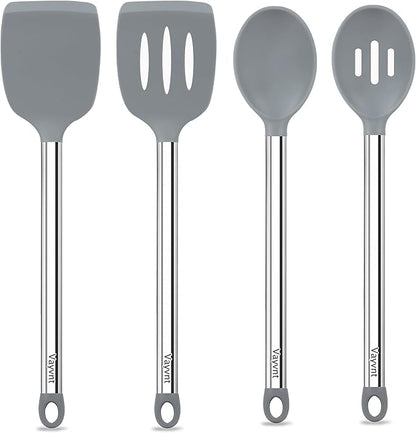 Vayvnt 4 PCS Cooking Utensils Set, Silicone Kitchen Spatula Set by Vayvnt