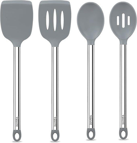 Vayvnt 4 PCS Cooking Utensils Set, Silicone Kitchen Spatula Set by Vayvnt