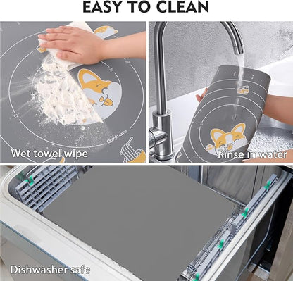 Ourokhome Silicone Baking Mat Sheet and Pastry Dough Cutter, 0.5 Inch Thick 32" - Image 5