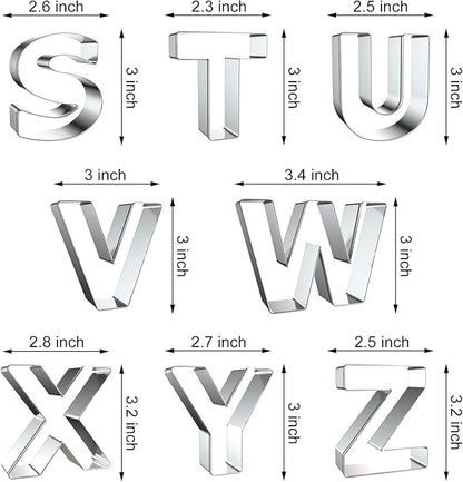 Alphabet Letter Cookie Cutters Shapes Large 3 Inch - Image 4