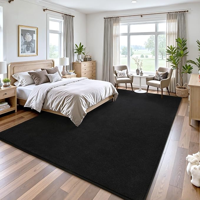 Keeko Area Rugs for Living Room Bedroom 6x9 Black, Soft Modern Large Rugs - Image 4