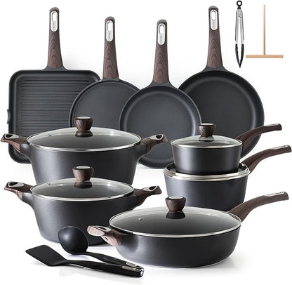 SENSARTE Pots and Pans Set Non stick, Non toxic Healthy Induction Cookware Sets by SENSARTE