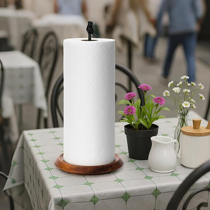 Wood Paper Towel Holder Countertop, Easy Tear Farmhouse Kitchen Towel Holder - Image 9