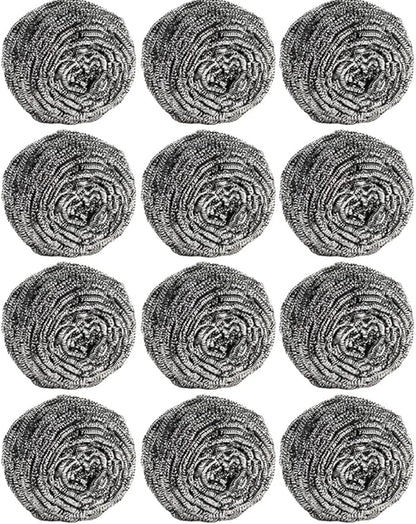 12Pcs Steel Wool Scrubber Pads for Cleaning Dishes, Sinks by Carrie+Joe