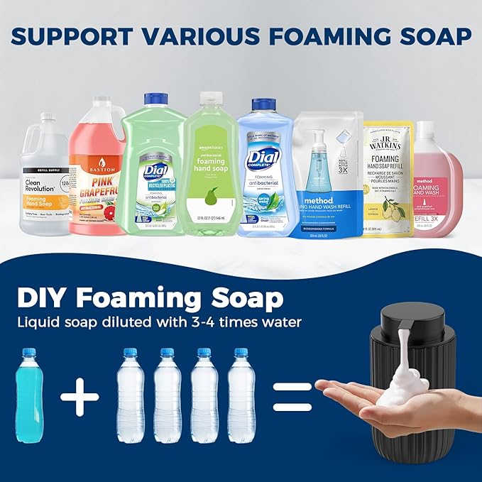 Ceramic Foaming Hand Soap Dispenser, 12 oz Bathroom Soap Dispensers, Lotion - Image 5