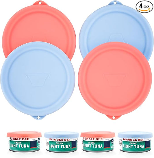 4 Packs 4-inch/9.5cm Silicone Can Lids by Purekra
