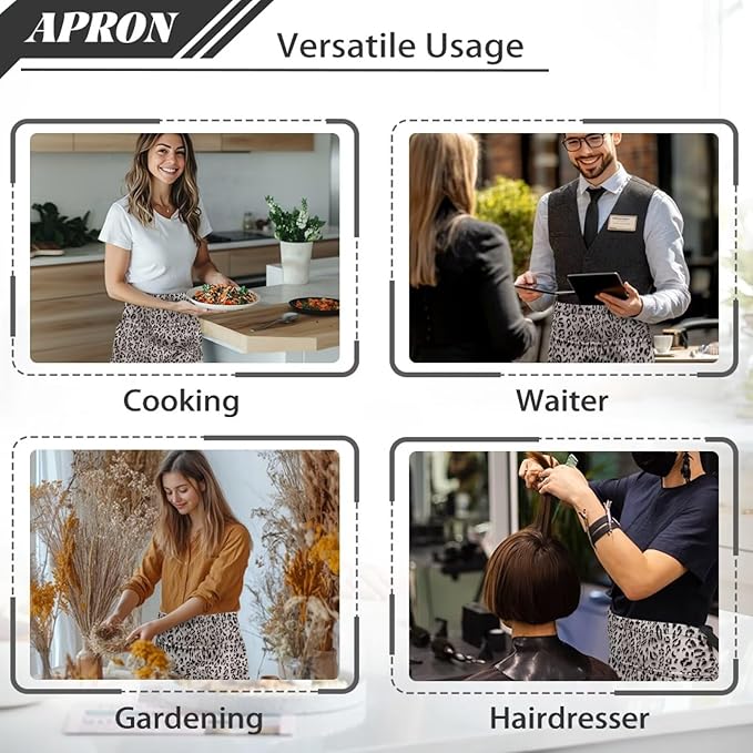 Server Apron with 3 Pockets, Waterproof Oil Waitress Waiter Half Apron - Image 5