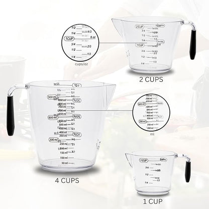 Dalup Measuring Cup Set – Clear Plastic Liquid Measuring Cups - Image 4