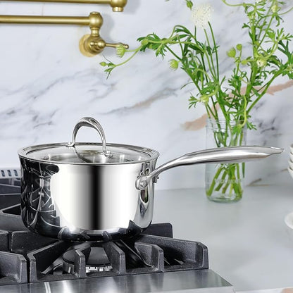 KEAWELL K3 Premium 3-Quart Tri-Ply Stainless Steel Saucepan - Image 2