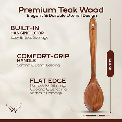 Teak Wooden Spoon for Cooking - Image 2