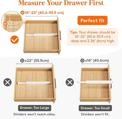 Lifewit 12 Pack 2.36" High Drawer Dividers 40-56cm/16-22 Adjustable Drawer - Image 4