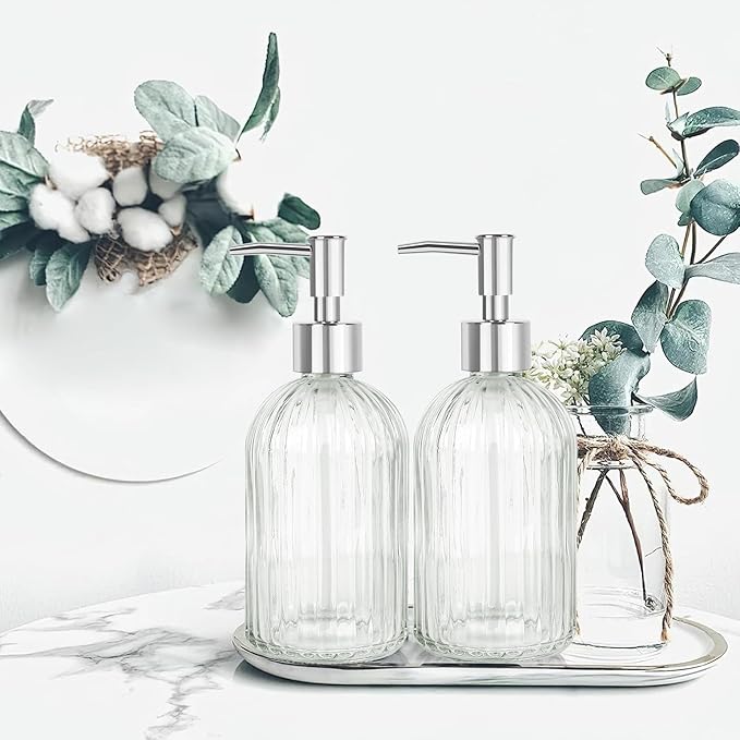 Glass Soap Dispenser with Plastic Pump, Hand Soap Dispenser - Image 5
