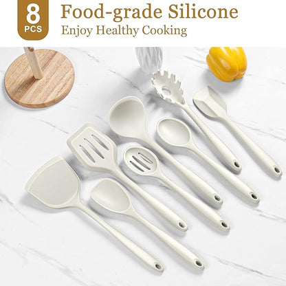 LIANYU 8Pcs Kitchen Cooking Utensils Set, Silicone Utensil Sets, Heat Resistant - Image 3