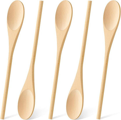 MORGLES 5 Pcs Wooden Spoons for Cooking, 12 Inches Long Handle Spoons for Mixing by Morgles