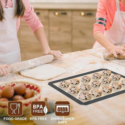 HOTEC Silicone Baking Mats 3 Pack – Thickened Non-Stick Reusable Silicone - Image 5