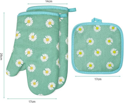 AUAUY Oven Mitts and Potholders, BBQ Gloves Heat Resistant, 1 Pair Oven Mitts - Image 8