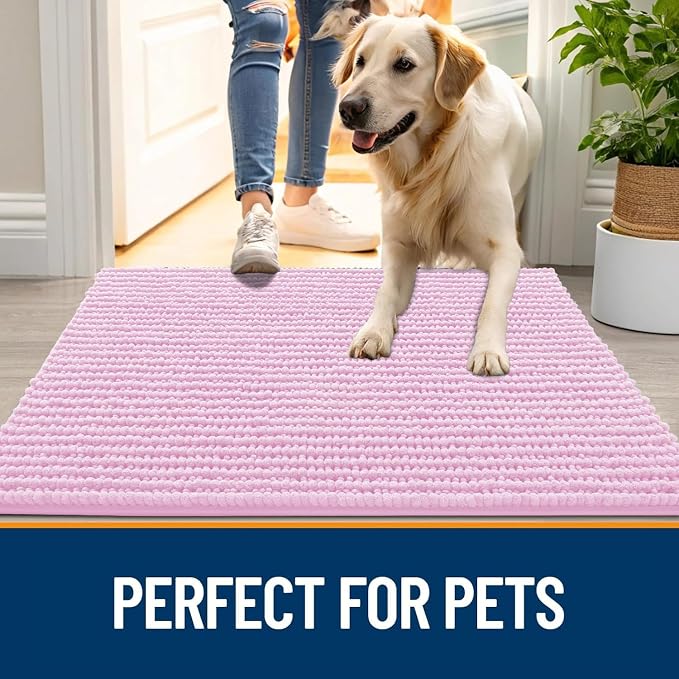 OLANLY Dog Door Mat for Muddy Paws 36x24, Ultra Absorbent Chenille Mud Doormat - Image 6