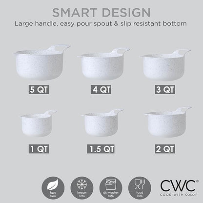 COOK WITH COLOR Nesting Plastic Mixing Bowl Set with Pour Spouts and Handles - Image 4
