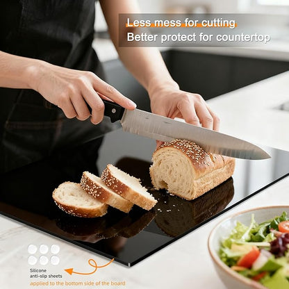 Black Cutting Boards for Kitchen, Large Acrylic Cutting Board - Image 2