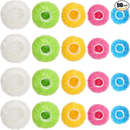 90Pcs Reusable Elastic Food Bowl Storage Covers, Sublaga Bowl Covers, Variety by Sublaga