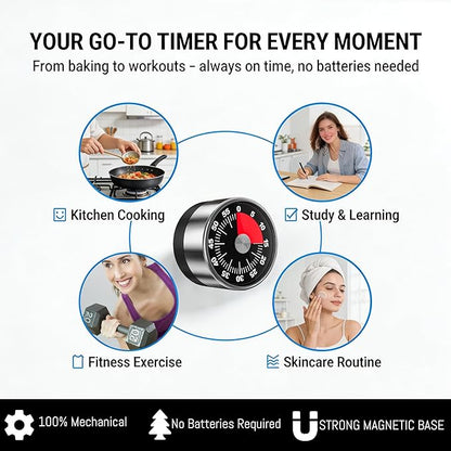 Kitchen Magnetic Visual Cooking Mechanical Timer - Image 6