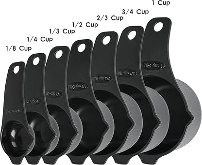 Measuring Cups and Spoons Set 15, Metric & US 7 Measure Cups & 7 Measure Spoons - Image 2