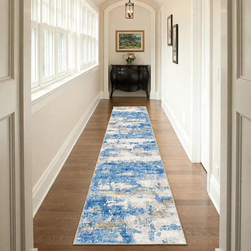 2x10 Runner Rug Non-Slip，Modern Abstract 10ft Washable Runner Rugs - Image 2