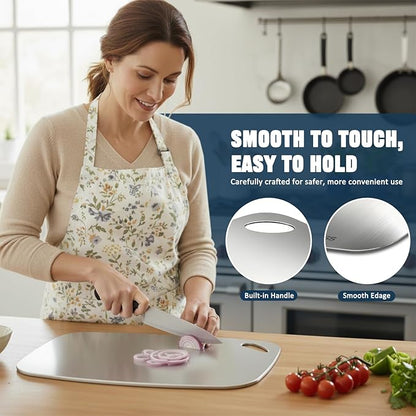 Real 100% Pure Titanium Cutting Board Non-Toxic Set of 3 - Image 9